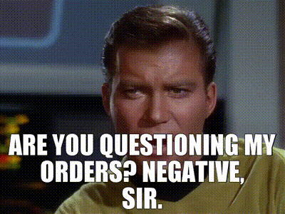 YARN | - are you questioning my orders? - Negative, sir. | Star Trek (1966)  - S01E14 Balance of Terror | Video clips by quotes | 4a9a01c4 | 紗