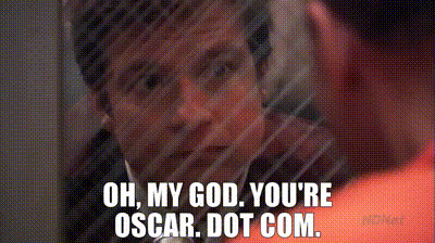 YARN | - Oh, my God. You're Oscar. - Dot com. | Arrested Development (2003)  - S03E01 The Cabin Show | Video clips by quotes | 474c8f11 | 紗
