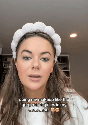 Tiktok creator Suzanne Lambert applying "republican makeup"