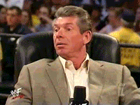 Vince Mcmahon doing a series of outsized reactions