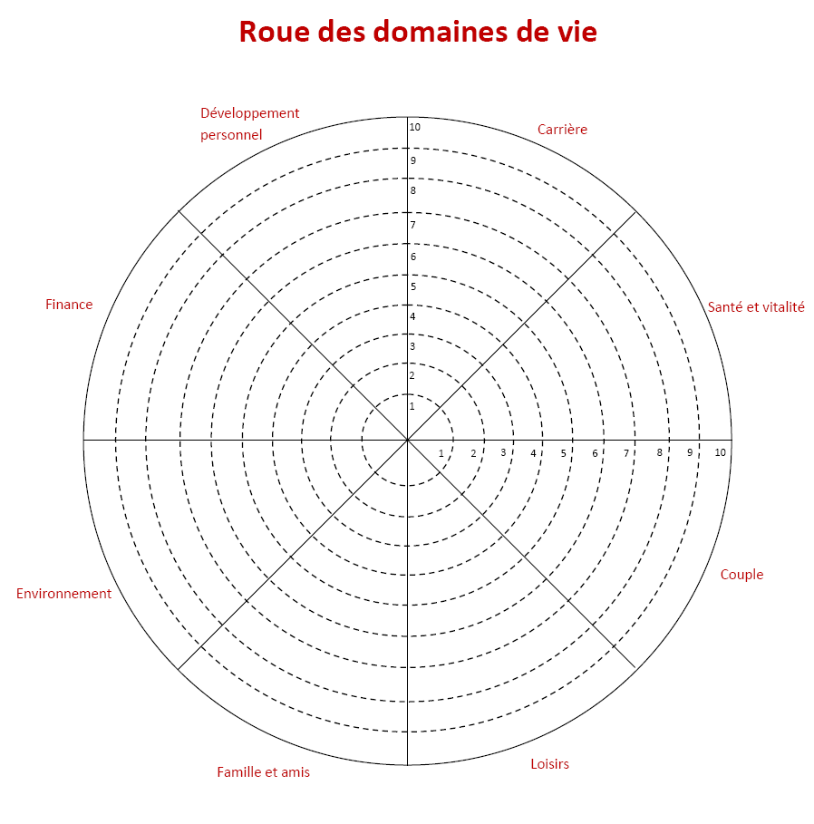 Faites votre bilan grâce aux 8 domaines de la roue de la vie ...