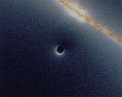 We enter the black hole of QE4ever. By Urbane Legend (optimised for web use by Alain r) (en:Image:BlackHole_Lensing_2.gif) [GFDL (http://www.gnu.org/copyleft/fdl.html) or CC-BY-SA-3.0 (http://creativecommons.org/licenses/by-sa/3.0/)], via Wikimedia Commons
