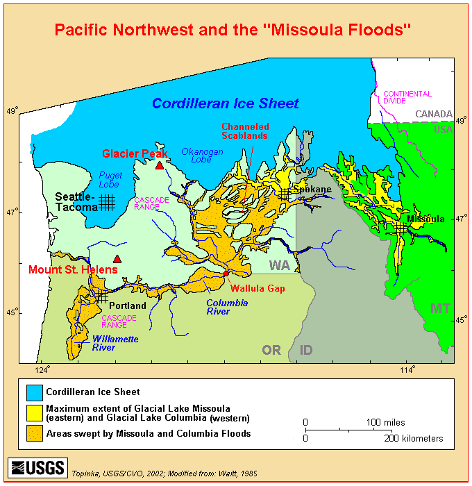 Map, Cordilleran Ice Sheet and the Missoula Floods Map, Cordilleran Ice Sheet and the Missoula Floods