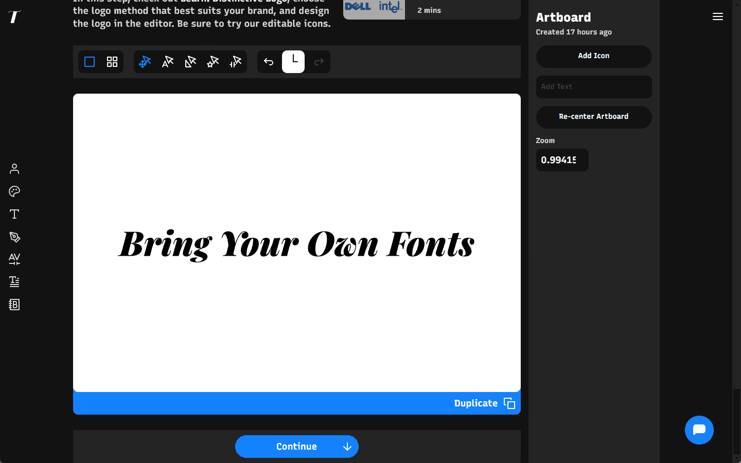 Drag and drop your chosen font file onto any text to apply it instantly on the artboard.