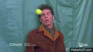 Seinfeld Clip - Kramer Gets Pelted By Tennis Balls on Make a GIF