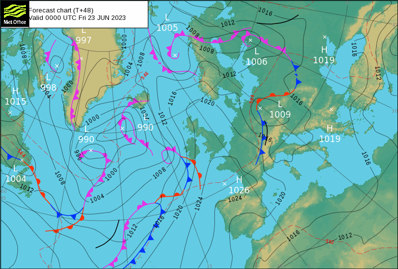 Surface pressure - Forecast chart