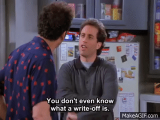 Seinfeld and Kramer about write-off on Make a GIF