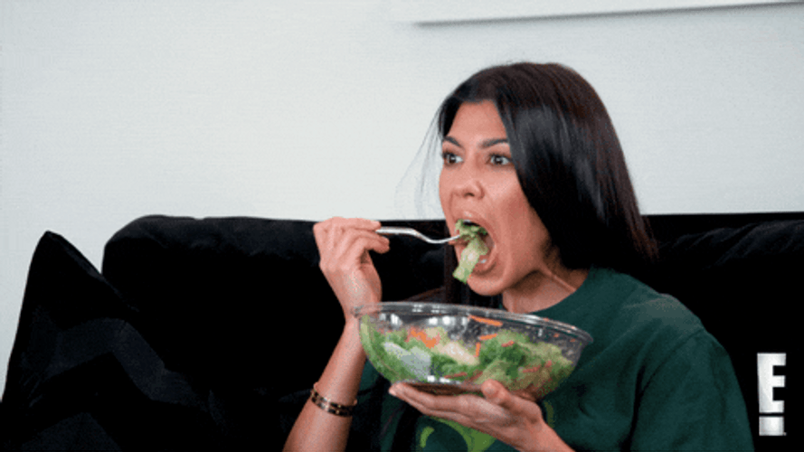 Kourtney Kardashian Eating Salad GIF | GIFDB.com