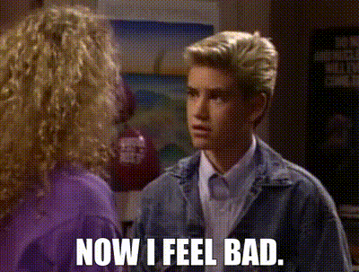 YARN | Now I feel bad. | Saved by the Bell (1989) - S01E13 Family | Video  gifs by quotes | 7e2f81fe | 紗