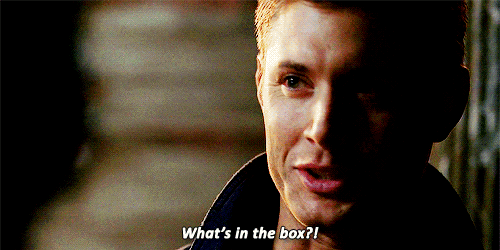 Dean Winchester playfully quotes the movie Seven, "What's in the box?"