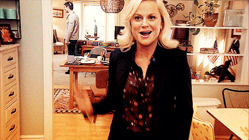 parks and recreation happy dance GIF-source - Sullivan Beauty