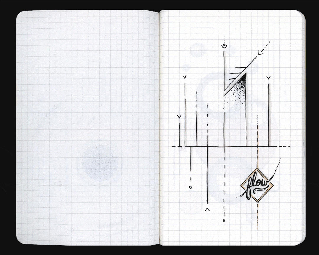 sketchbook vol. 01, a.k.a. some of the  the 100 day sketches from which monochrome minimals were based. this is now an nft collected by gvg.