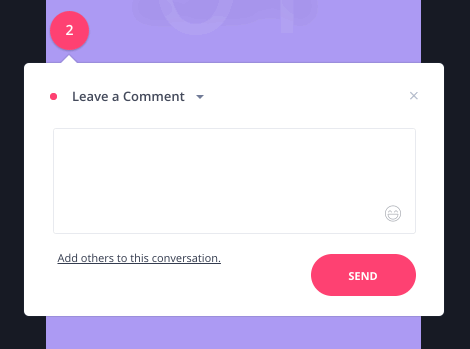 An animation showing a user leaving a comment in a shared Invision document.