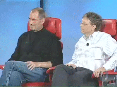 Steve Jobs and Bill Gates Together at D5 Conference 2007 on Make a GIF