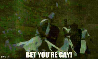 YARN | Bet you're gay! | Monty Python and the Holy Grail | Video gifs by  quotes | 1d877ea7 | 紗