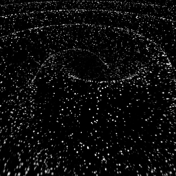 This may contain: an abstract black and white photo with stars in the sky, as seen from space