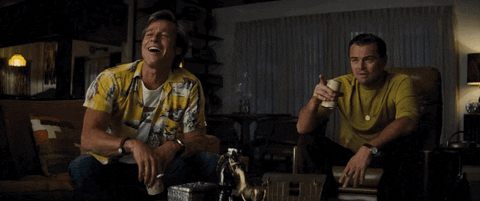 Leonardo Dicaprio Laughing GIF by Once Upon A Time In Hollywood - Find &  Share on GIPHY | Quentin tarantino films, Brad pitt, In hollywood