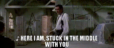 YARN | ♪ Here I am, stuck in the middle with you | Reservoir Dogs (1992) |  Video clips by quotes | 2c0c5b31 | 紗