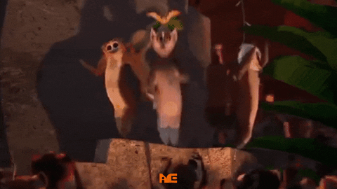 A scene from the movie Madagascar of the animals singing ‘I like to move it, move it’ while dancing