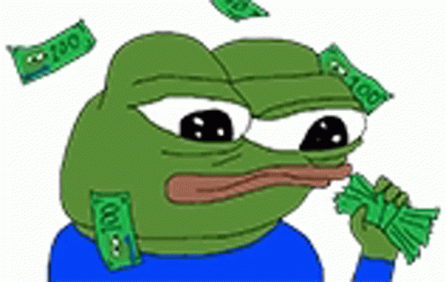Pepe Raining Money Sticker - Pepe Raining Money Rich - Discover & Share GIFs