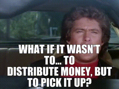YARN | What if it wasn't to... to distribute money, but to pick it up? |  Knight Rider (1982) - S01E17 Crime | Video gifs by quotes | 643d9812 | 紗
