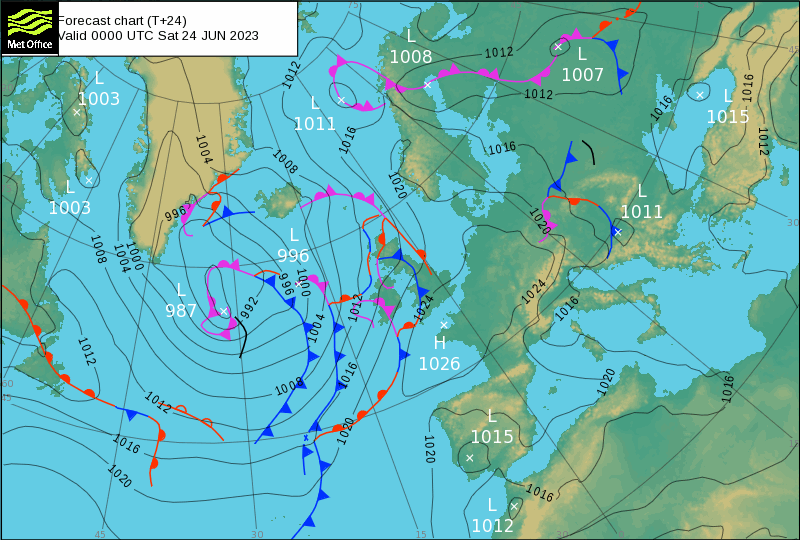 Surface pressure - Forecast chart