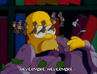 Gif showing a scene from an episode of The Simpsons where they parody The Raven by Edgar Allen Poe.