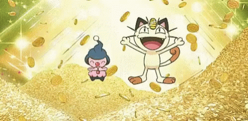 Meowth Coins GIF - Meowth Coins Pokemon - Discover & Share GIFs