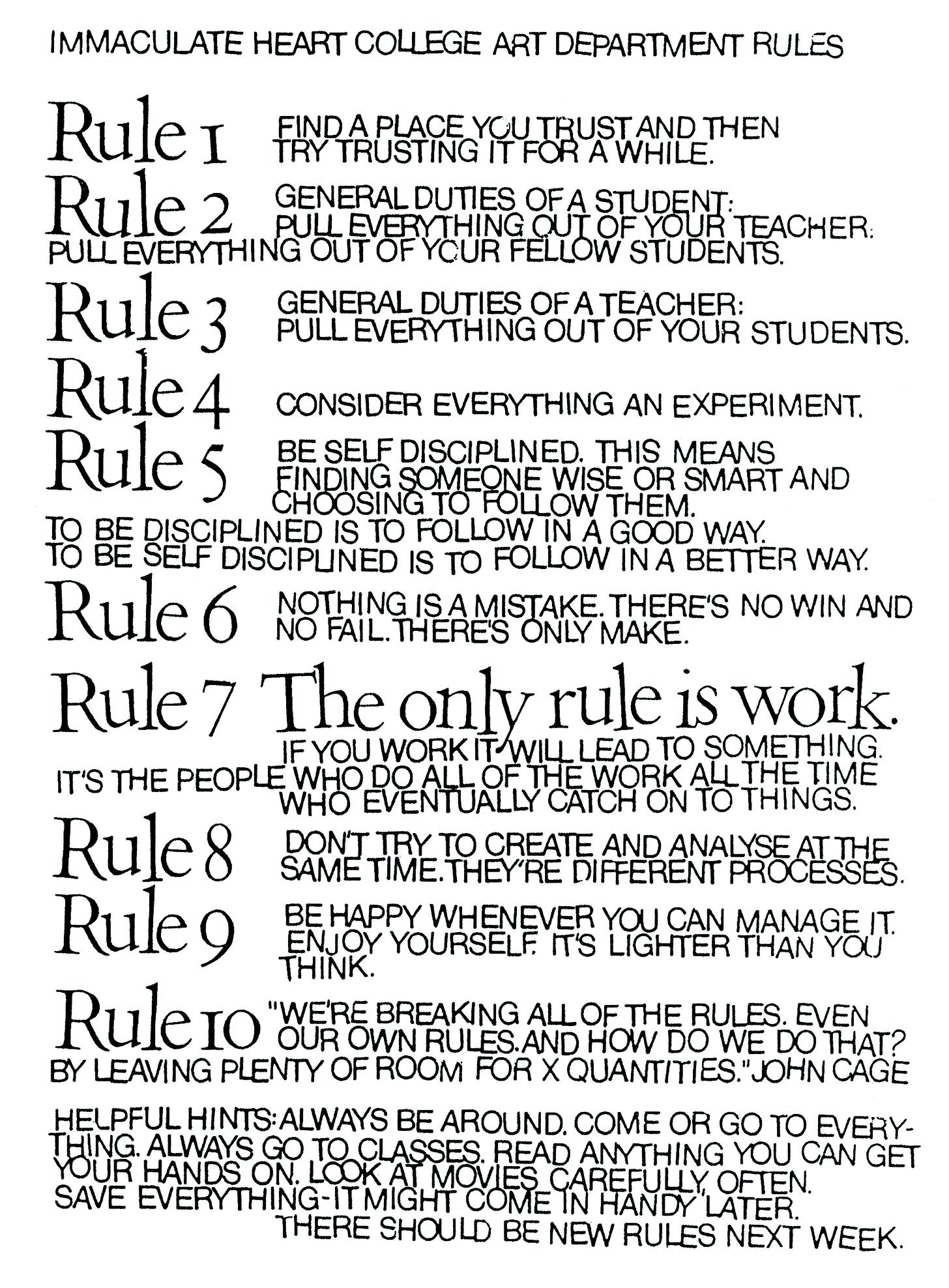 Ten Rules | Corita.org