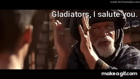 Gladiator 2000 scene Proximo Gets a Slight Return on His Investment on Make  a GIF
