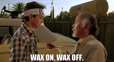 YARN | Wax on, wax off. | The Karate Kid (1984) | Video clips by quotes |  979b0320 | 紗