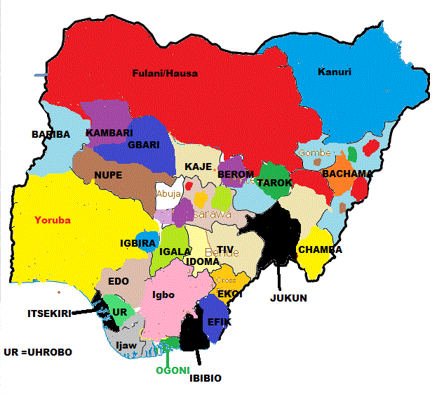 Nigeria Ethnic Groups Map