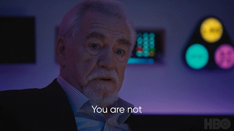 Brian Cox's character Logan Roy saying to his children "you are not serious people"
