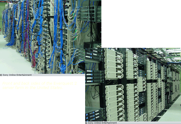 Photos of a server farm.