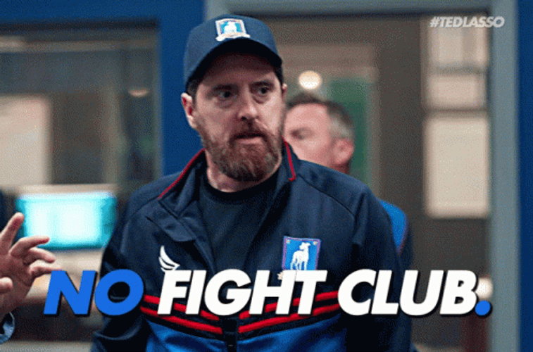 gif of Coach Beard with the text "no fight club"
