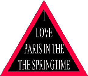 Triangle with the text "I love paris in the the springtime"; most readers don't notice that the word "the" is doubled