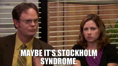 YARN | Maybe it's Stockholm Syndrome. | The Office (2005) - S05E08 Frame  Toby | Video clips by quotes | 43354d49 | 紗