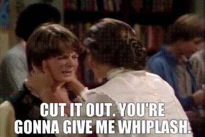 YARN | Cut it out. You're gonna give me whiplash. | Family Ties (1982) -  S01E02 Family | Video clips by quotes | 5eb2889d | 紗