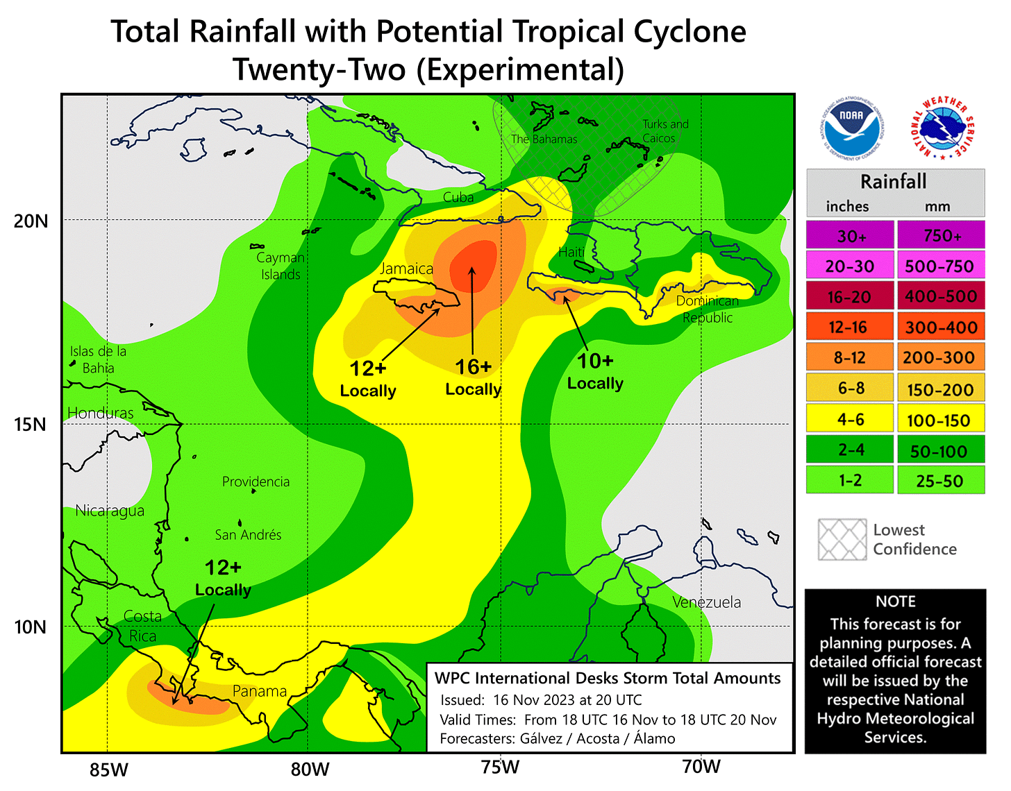 [Image of rainfall potential from the Weather Prediction Center]