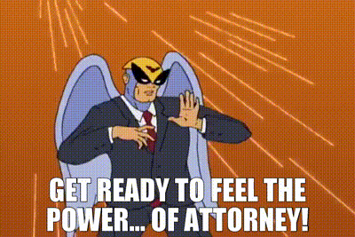 YARN | Get ready to feel the power... of attorney! | Harvey Birdman,  Attorney at Law (2000) - S01E01 | Video gifs by quotes | 004c302f | 紗