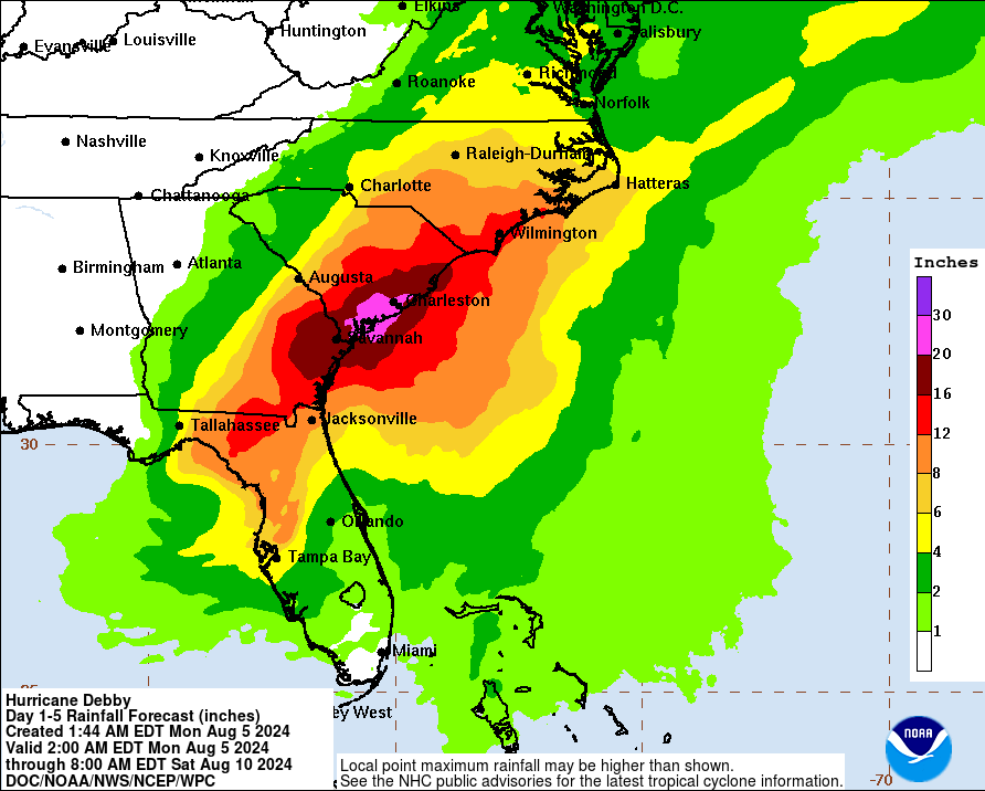 [Image of U.S. rainfall potential]