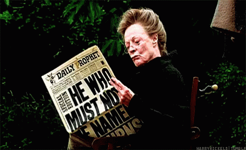 Reading The News GIF - Harrypotter News - Discover & Share GIFs