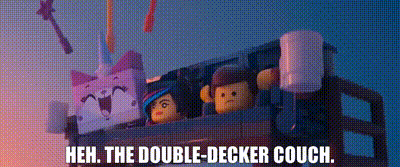 YARN | Heh. The double-decker couch. | The Lego Movie (2014) | Video gifs  by quotes | b898cad9 | 紗