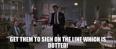 YARN | get them to sign on the line which is dotted! | Glengarry Glen Ross  (1992) | Video clips by quotes | 5c8fe125 | 紗
