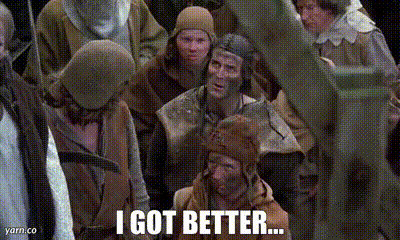 YARN | I got better… | Monty Python and the Holy Grail | Video clips byquotes | 5be16194 | 紗
