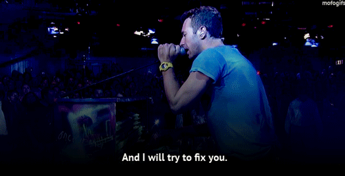 i will try to fix you concert coldplay gif | WiffleGif