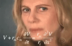 a close up of a woman 's face with a mathematical equation behind her . a close up of a woman 's face with a mathematical equation behind her .