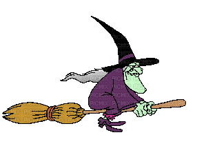 whitch broom gif sorciere Halloween - Free animated GIF - PicMix