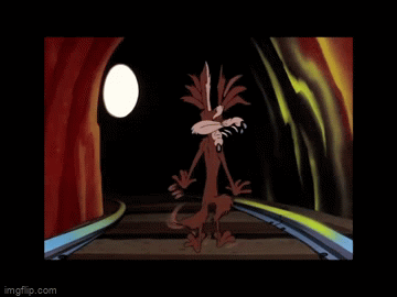 Wile E Coyote Train Stop in the Name of Humanity! - Imgflip