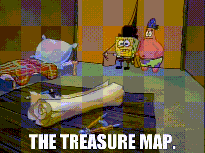 YARN | The treasure map. | SpongeBob SquarePants (1999) - S01E17 Arrgh! |  Video clips by quotes | 1c03a960 | 紗